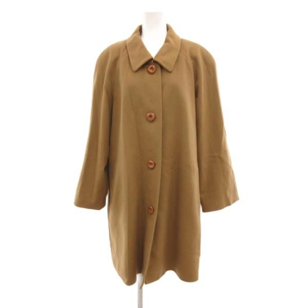 ノーブランド ステンカラーコート カシミヤ メルトン 11 茶 ブラウン /JS ■GY61 レディ...