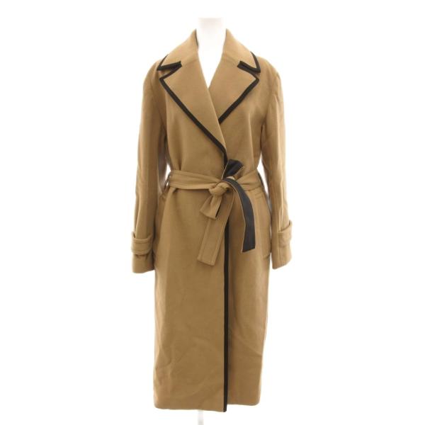 C+ MARIO BELLUCCI ロングコート メルトン パイピング 38 茶 ブラウン /JS ...