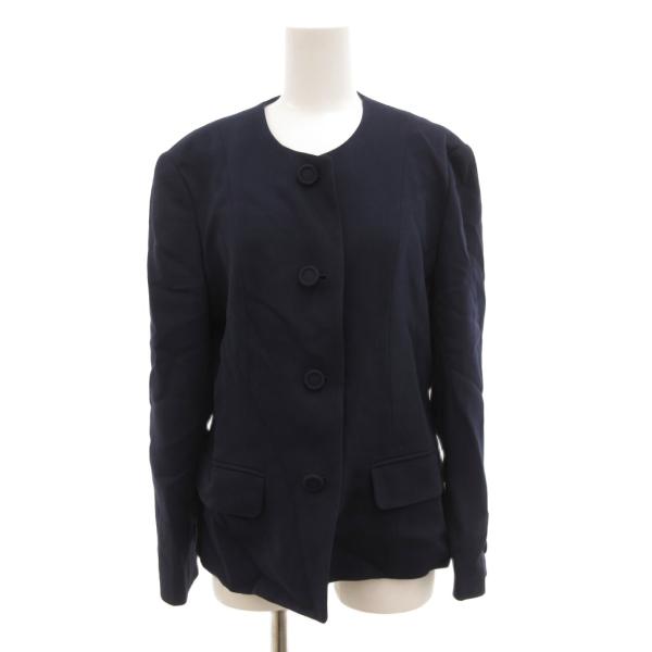 バーバリーズ Burberrys ヴィンテージ ノーカラージャケット ウール 11 紺 ネイビー /...