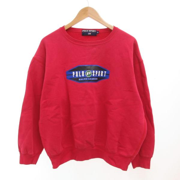ポロスポーツ POLO SPORT スウェット トレーナー プリント ロゴ LL 赤 レッド /JS...