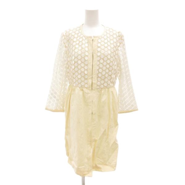 マックス&amp;コー MAX&amp;CO. ワンピース カットワーク 総柄 レース 42 アイボリー /JS ■...