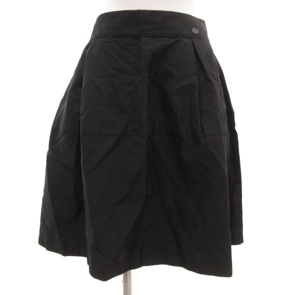 フォクシー FOXEY フレアスカート ひざ丈 ロゴ 38 黒 ブラック /JS ■GY61 レディ...