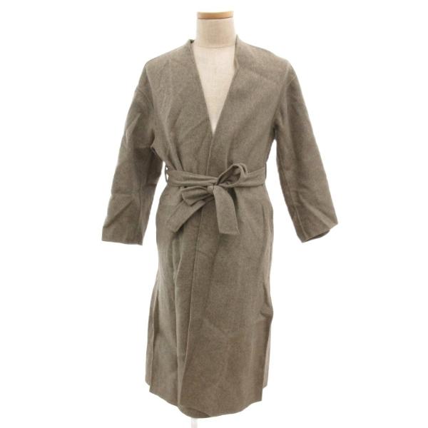 イエナ IENA MANTECO ガウンコート リボンベルト メルトン 34 グレー /JS ■GY...