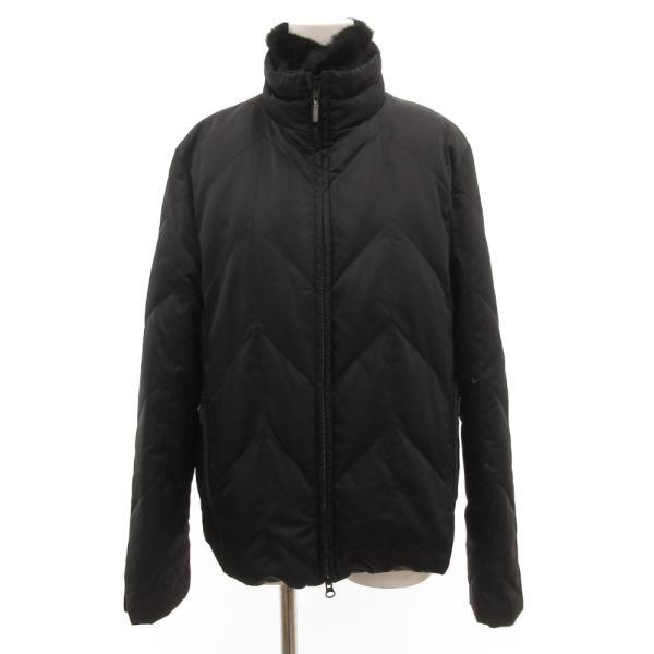 ダナキャランニューヨーク DKNY 中綿ジャケット ラビットファー ブルゾン 6 黒 ブラック /J...