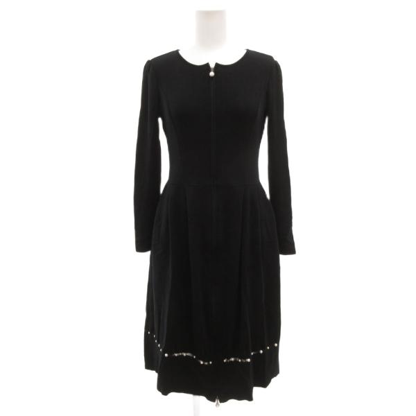 ルネ Rene ニットワンピース ミモレ ロング 長袖 36 黒 ブラック /JS ■GY61 レデ...