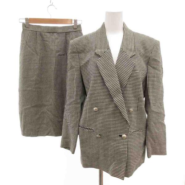ブルーベル BLUEBELL テーラードジャケット ダブル スカート ハウンドトゥース 千鳥柄 シル...