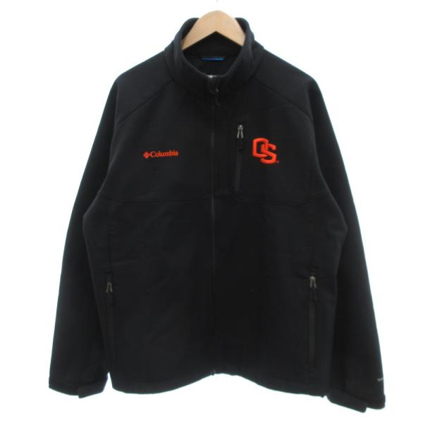 コロンビア Columbia ジャケット ブルゾン ロゴ刺繍 ハイネック XL 黒 ブラック /JS...