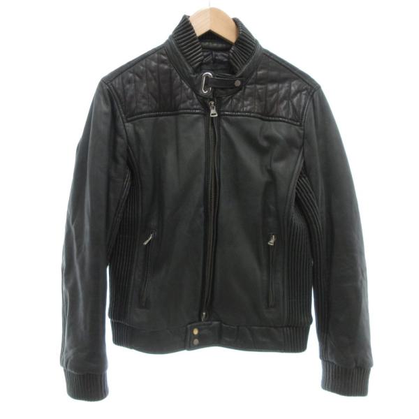 KODE 9 レザージャケット 羊革 ジップアップ 48 黒 ブラック /JS ■GY61 メンズ