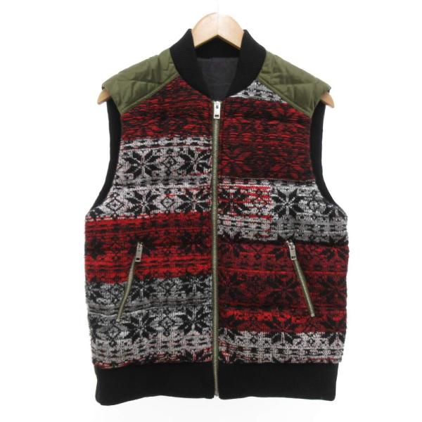 ディーゼル DIESEL 美品 キルティング ダウンベスト ジャケット ジップアップ 中綿 S カー...