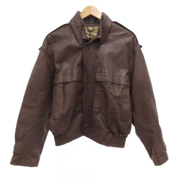 BELMONTE レザージャケット ブルゾン ジップアップ 本革 茶 ブラウン /JS ■GY61 ...