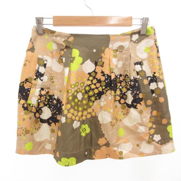 シーバイクロエ SEE BY CHLOE ミニスカート 総柄 プリント 38 ベージュ /JS ■G...