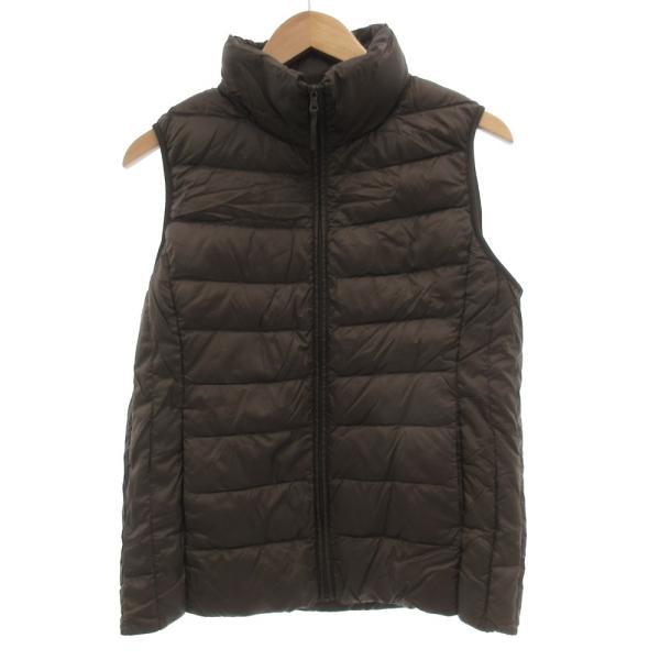 ユニクロ UNIQLO ダウンベスト ジャケット ブルゾン L 茶 ブラウン /JS ■GY61 レ...
