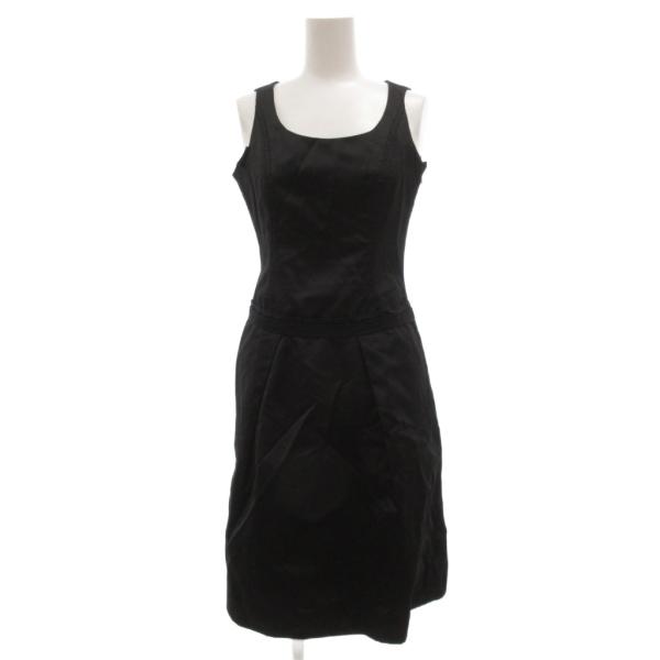 マックス&amp;コー MAX&amp;CO. ワンピース ノースリーブ サテン 38 黒 ブラック /JS ■GY...