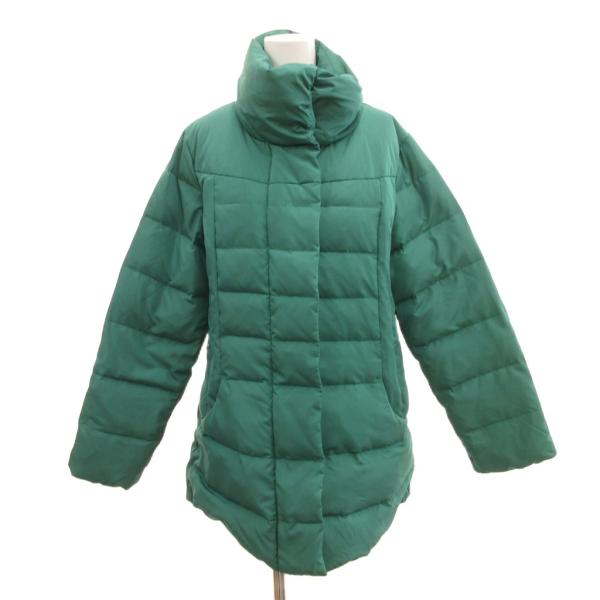 ロンシャン LONGCHAMP ダウンコート ジャケット ミドル丈 ブルゾン M 緑 グリーン /J...