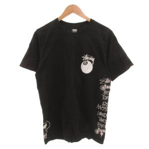 ステューシー STUSSY Tシャツ ロゴプレート 半袖 S 黒 ブラック /FF ■GY61 メンズ
