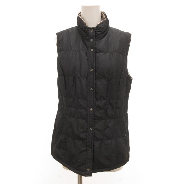 レリアン Leilian リバーシブルジャケット 中綿ベスト ブルゾン レオパード柄 9 紺 ネイビ...