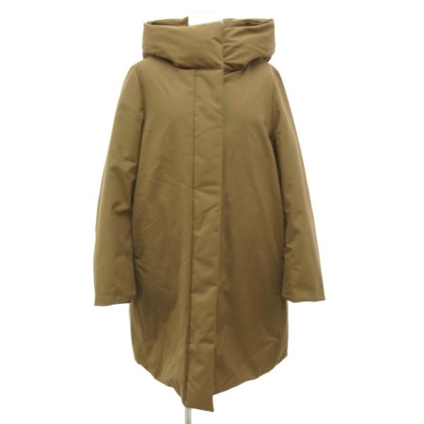 ユニクロ UNIQLO ダウンコート ロング S 茶 ブラウン フード付き ハイネック 長袖 211...