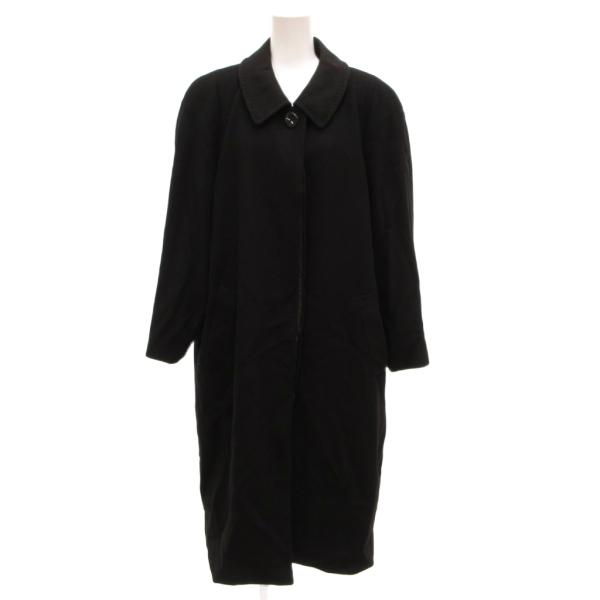 バンベール VINVERT ステンカラーコート ロング カシミヤ メルトン L 黒 ブラック /JS...