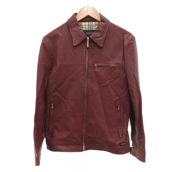 バーバリーブラックレーベル BURBERRY BLACK LABEL レザージャケット ライダース ...