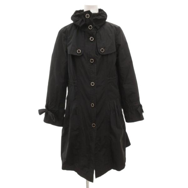 クレージュ courreges スタンドカラーコート ロング ライナー 38 黒 ブラック /JS ...