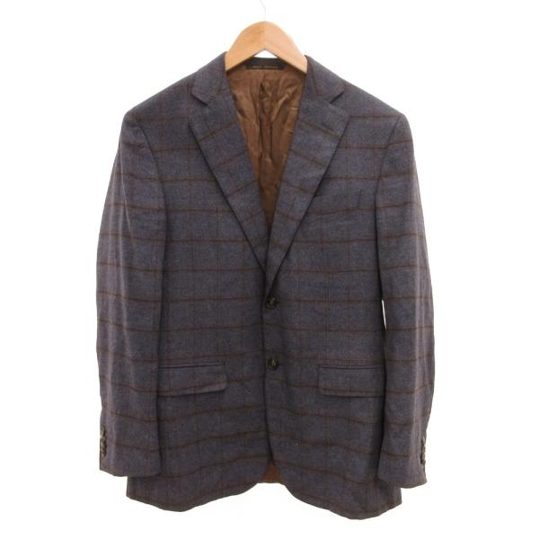 ラヴァッツォーロ RAVAZZOLO テーラードジャケット カシシル カシミヤ シルク 絹 チェック...