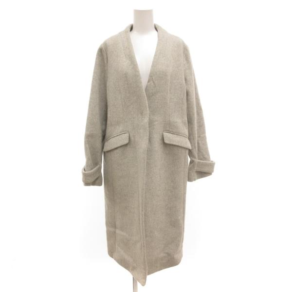 ビームスハート BEAMS HEART ノーカラーコート ロング メルトン M グレー /JS ■G...