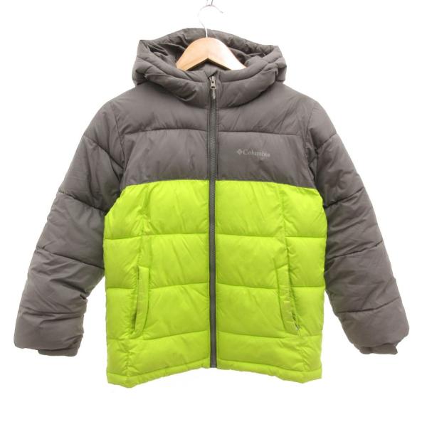 コロンビア Columbia 中綿ジャケット ブルゾン M ロゴ グレー 蛍光イエロー /JS ■G...