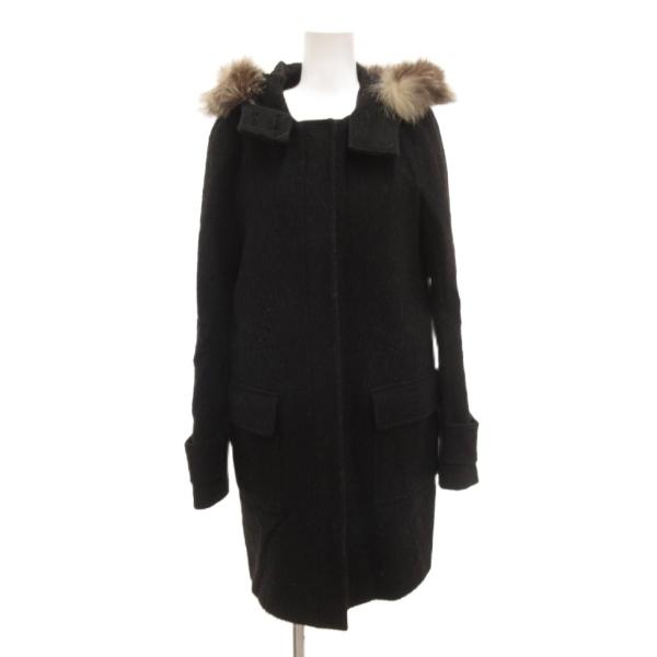 セオリーリュクス theory luxe コート ジャケット フォックスファー メルトン 38 黒 ...