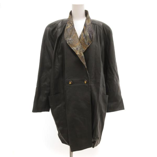 シゼンヌ CIZENNE レザーコート ジャケット 革ジャン 9 ダブルボタン 黒 ブラック /JS...