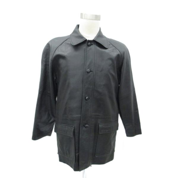 Kaiser レザーャケット ロング丈 M 黒 ブラック /HO14 ■GY61 メンズ