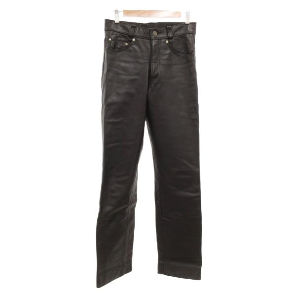 ショット SCHOTT レザーパンツ 本革 ストレートシルエット 28 黒 ブラック /JS ■GY...