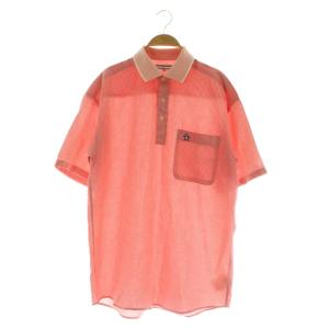 マンシングウェア MUNSINGWEAR 半袖シャツ チェック ハーフボタン 切替 SA レッド /MY ■OS ■GY66 メンズ