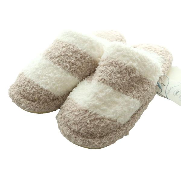 未使用品 ジェラートピケ gelato pique ボーダールームシューズ スリッパ S-M 白 ホ...