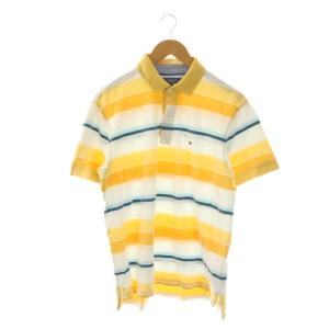 トミーヒルフィガー TOMMY HILFIGER ポロシャツ ボーダー カットソー M 黄色 マルチカラー /CX ■GY66 メンズ