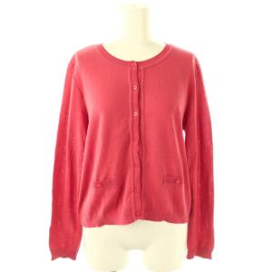 レリアン Leilian ニット カーディガン 長袖 9 レッド /DF ■GY58 レディース