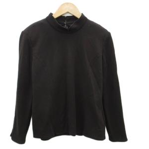 レリアン Leilian カットソー 長袖 9 茶 無地 モックネック /SY10 ■GY58 レディース