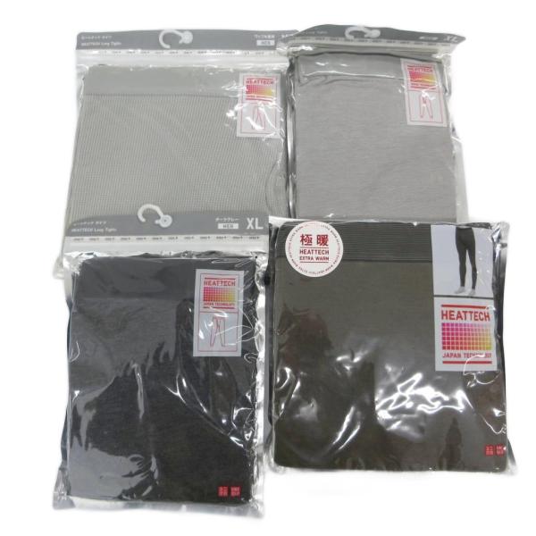 ユニクロ UNIQLO ヒートテック タイツ 4点セット まとめ XL グレー ダークグレー オリー...