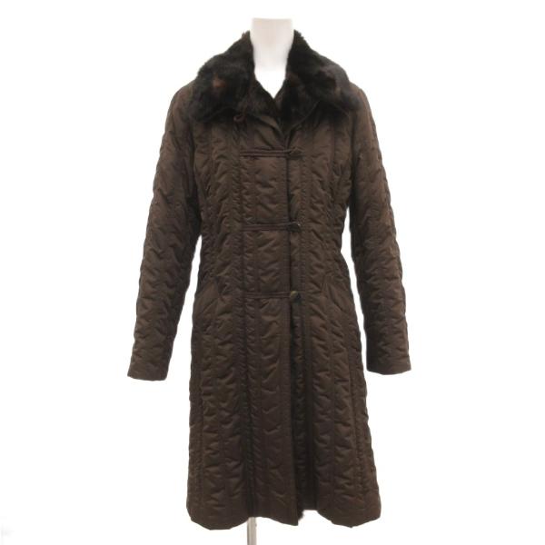 リリアンビューティー LILIANE BURTY 中綿コート ロング ロリスファー 3 茶 ブラウン...