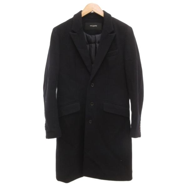 ナノユニバース nano universe チェスターコート ピークドラペル メルトン M 黒 ブラ...