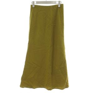 グリーンレーベルリラクシング ユナイテッドアローズ green label relaxing スカート フレア 黄色 イエロー 無地 ロング丈