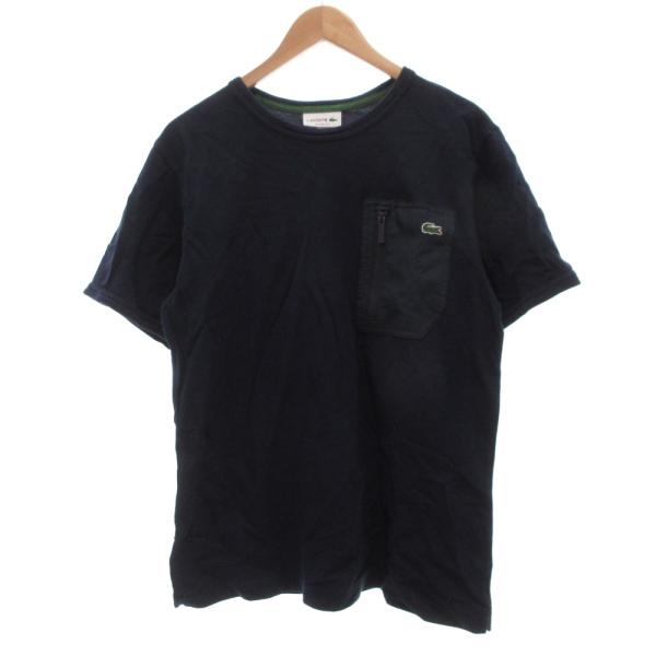 ラコステ LACOSTE Tシャツ 半袖 ロゴ 鹿の子 M 紺 ネイビー /JS ■GY60 メンズ