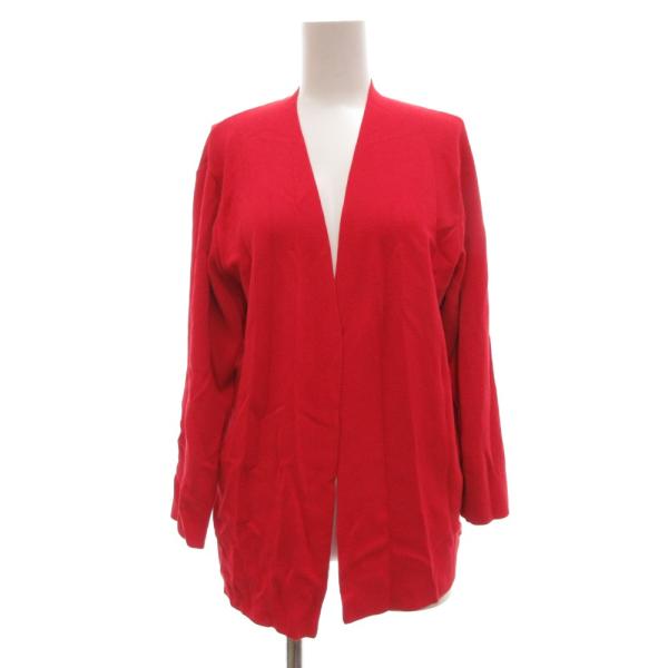 ミラオーウェン Mila Owen ガウンカーディガン リブニット 0 赤 レッド /JS ■GY6...