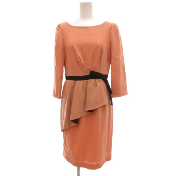 ジャスグリッティー JUSGLITTY ワンピース メルトン ウール ミモレ ロング 2 オレンジ ...