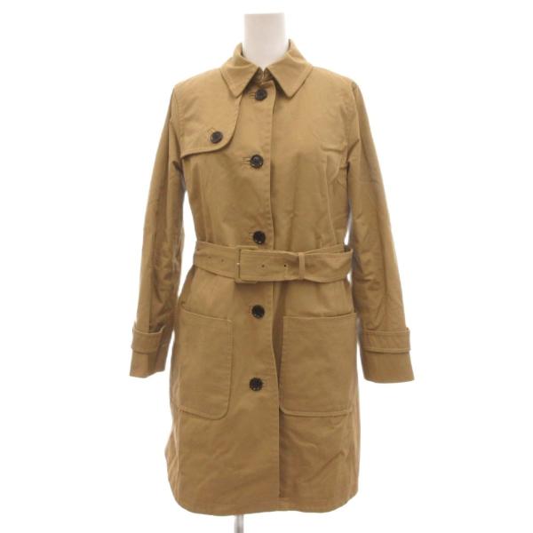 ポール＆ジョー PAUL&amp;JOE ステンカラーコート ロング ベルト 36 茶 ブラウン キャメル ...