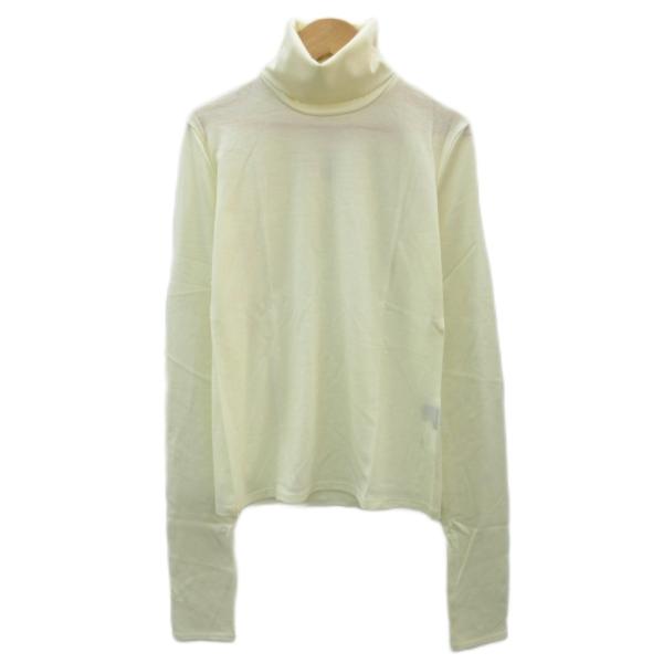 未使用品 アンタイトル UNTITLED ニット カットソー 2 クリーム色 無地 タートルネック ...