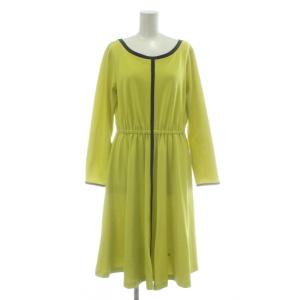 オットー OTTO Collection ワンピース 長袖 ロング クルーネック M 黄色 イエロー 黒 ブラック /XZ ■GY58 レディース