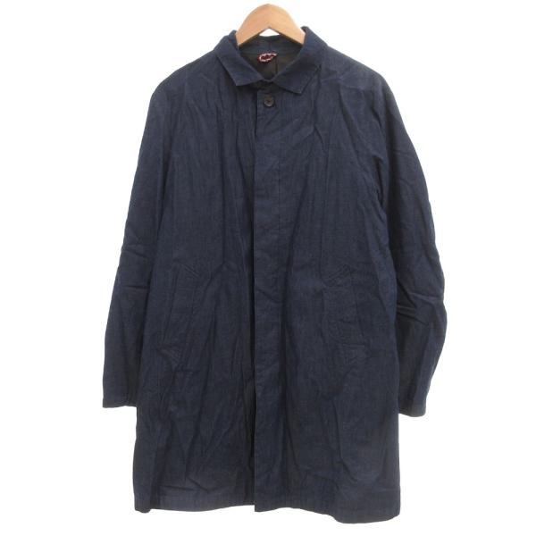 ザショップティーケー THE SHOP TK ステンカラーコート 比翼 ダンガリー L 紺 ネイビー...
