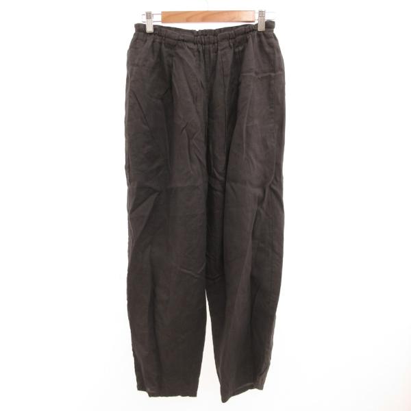 ミズイロインド mizuiro ind イージーパンツ リネン 麻 テーパード チャコールグレー /...