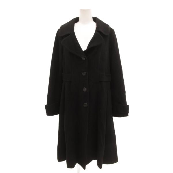 ハロッズ Harrods ロングコート ウール メルトン 3 黒 ブラック /JS ■GY60 レデ...