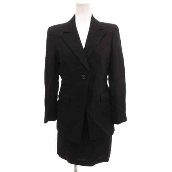 ロペ ROPE セットアップ フォーマル テーラードジャケット スカート ひざ丈 ラメ 7 紺 ネイ...